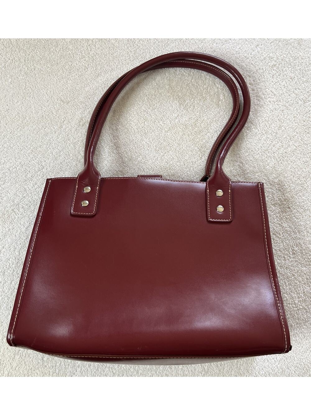Wilsons Leather Red MAXIMA Top Handle Satchel Purse Handbag